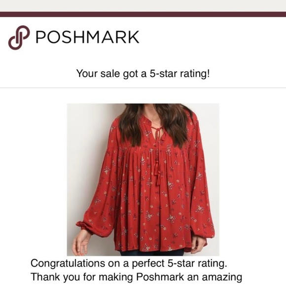 BOHO RED FLORAL TASSEL TIE TOP - Picture 3 of 3